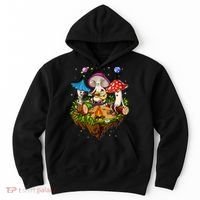 Hippie Mushrooms Camping Psychedelic Forest Fungi Festival Hoodie thumb 0