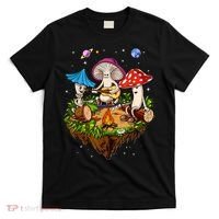 Hippie Mushrooms Camping Psychedelic Forest Fungi Festival T-Shirt thumb 0