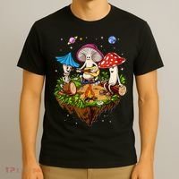 Hippie Mushrooms Camping Psychedelic Forest Fungi Festival T-Shirt thumb 3