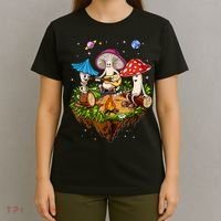 Hippie Mushrooms Camping Psychedelic Forest Fungi Festival T-Shirt thumb 4
