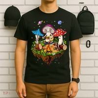 Hippie Mushrooms Camping Psychedelic Forest Fungi Festival T-Shirt thumb 6
