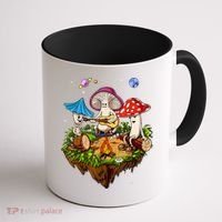 Hippie Mushrooms Camping Psychedelic Forest Fungi Festival Coffee Mug thumb 1