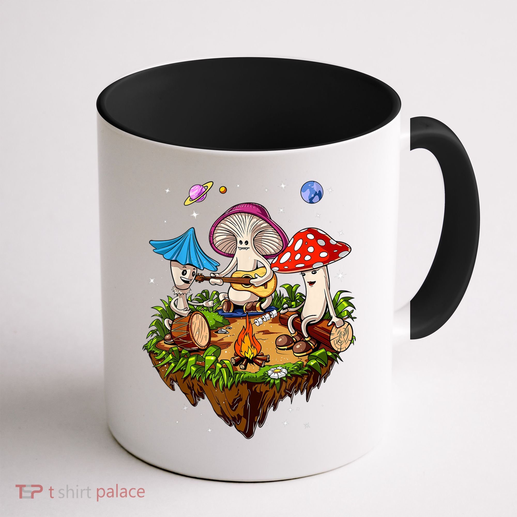 Hippie Mushrooms Camping Psychedelic Forest Fungi Festival Coffee Mug