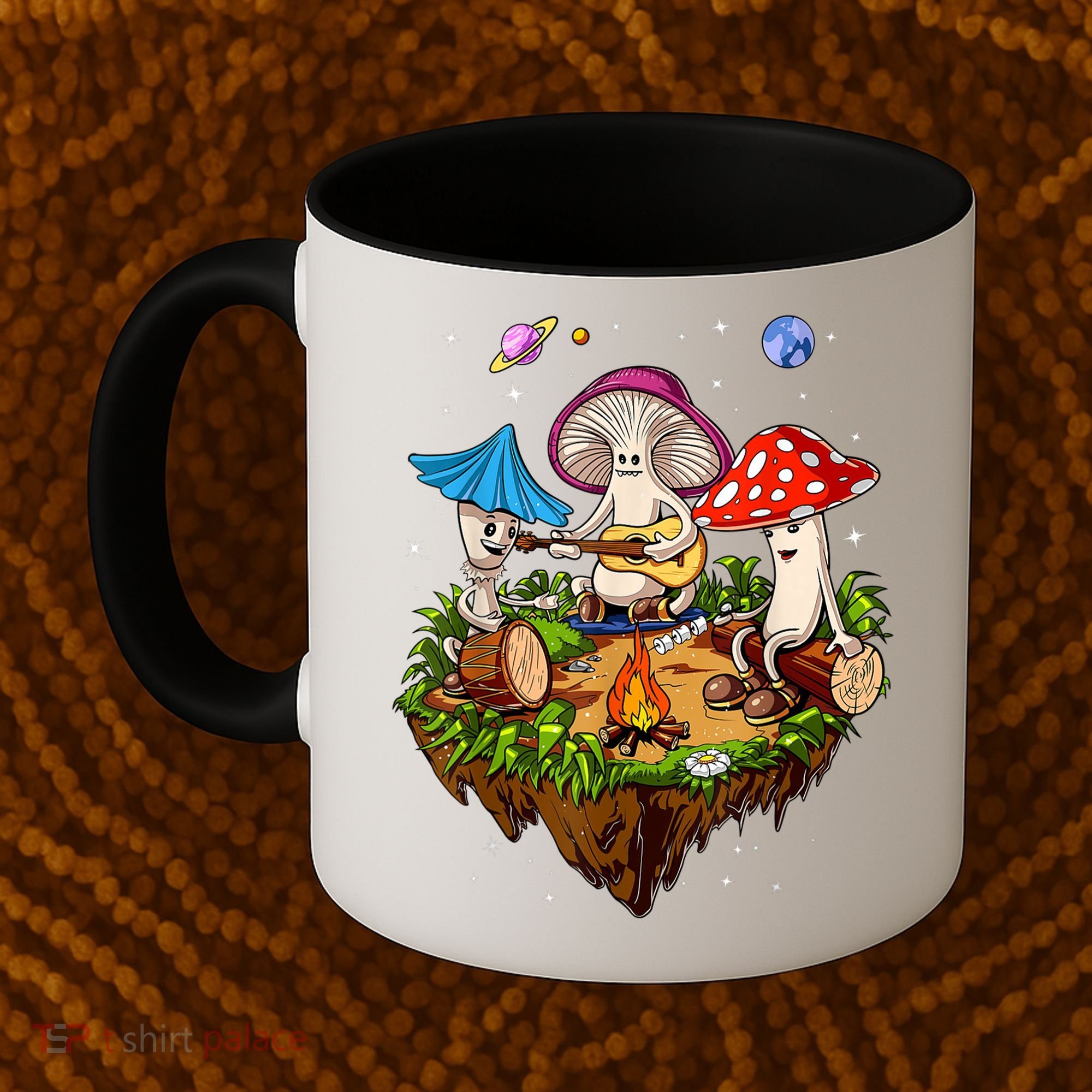 Hippie Mushrooms Camping Psychedelic Forest Fungi Festival Coffee Mug