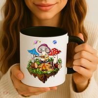 Hippie Mushrooms Camping Psychedelic Forest Fungi Festival Coffee Mug thumb 3