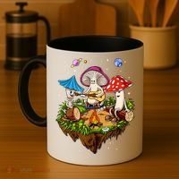 Hippie Mushrooms Camping Psychedelic Forest Fungi Festival Coffee Mug thumb 4