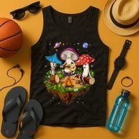 Hippie Mushrooms Camping Psychedelic Forest Fungi Festival Tank Top thumb 4