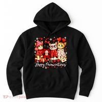 Happy Meowentines Cute Valentine Cat Lovers Hoodie thumb 0