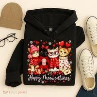 Happy Meowentines Cute Valentine Cat Lovers Hoodie thumb 4