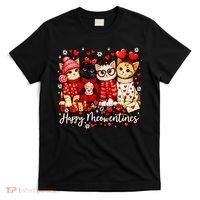 Happy Meowentines Cute Valentine Cat Lovers T-Shirt thumb 0