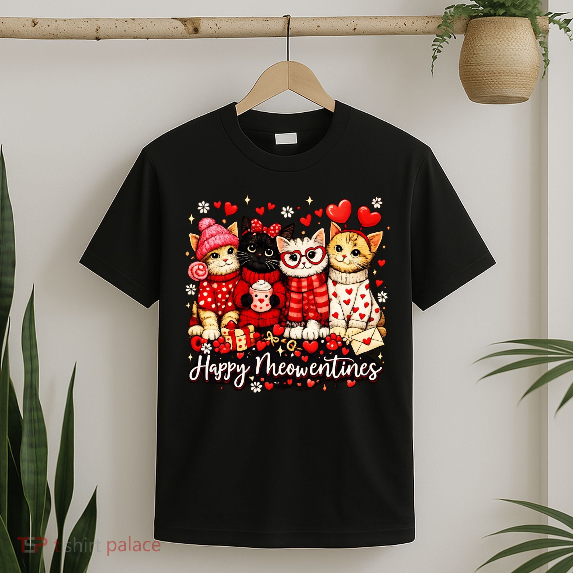 Happy Meowentines Cute Valentine Cat Lovers T-Shirt