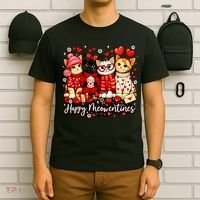 Happy Meowentines Cute Valentine Cat Lovers T-Shirt thumb 6
