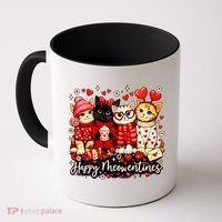 Happy Meowentines Cute Valentine Cat Lovers Coffee Mug thumb 0