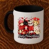 Happy Meowentines Cute Valentine Cat Lovers Coffee Mug thumb 2