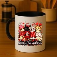 Happy Meowentines Cute Valentine Cat Lovers Coffee Mug thumb 4