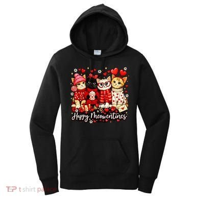 Happy Meowentines Cute Valentine Cat Lovers Women's Hoodie