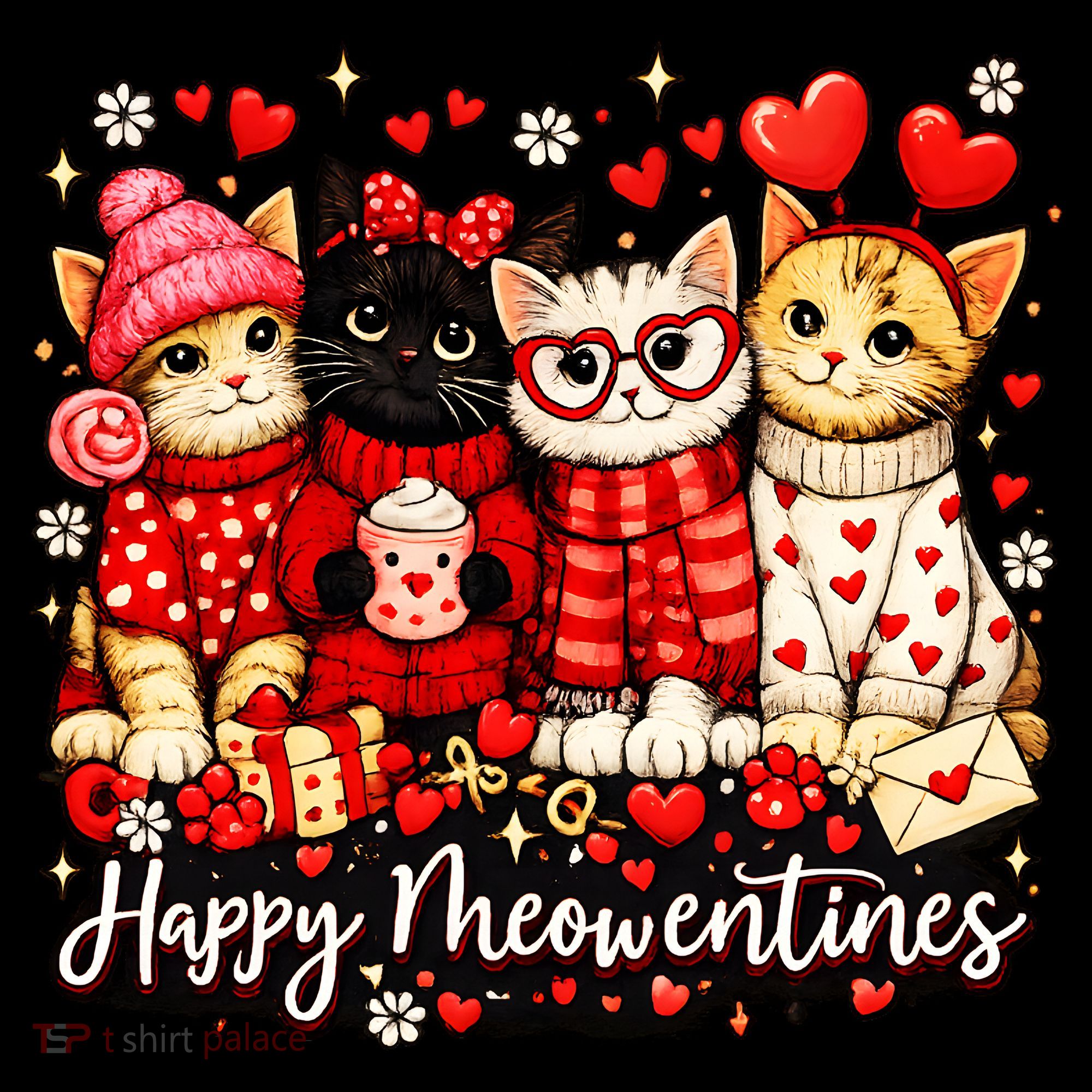 Happy Meowentines Cute Valentine Cat Lovers Women's Hoodie