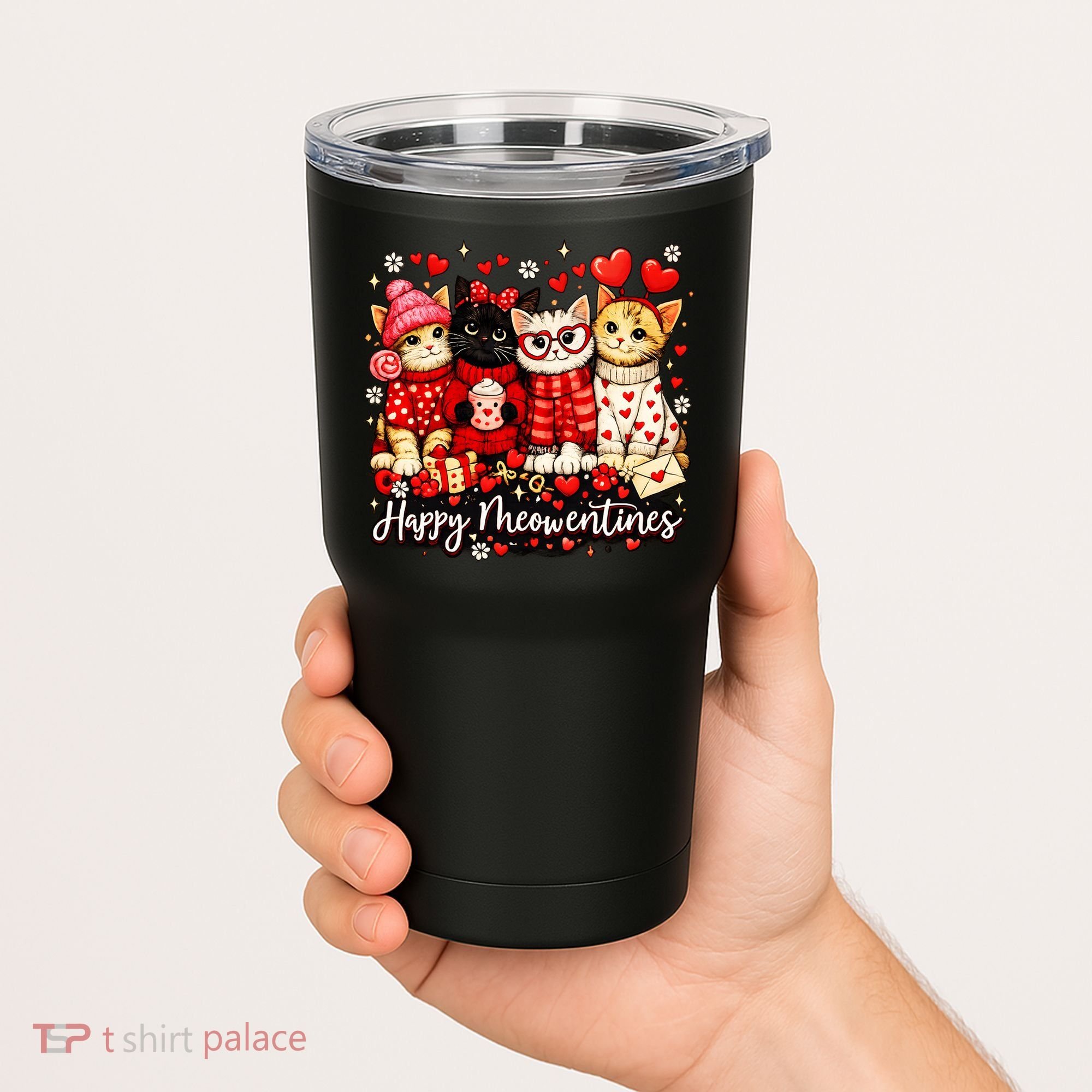 Happy Meowentines Cute Valentine Cat Lovers Tumbler