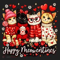 Happy Meowentines Cute Valentine Cat Lovers Tumbler thumb 3