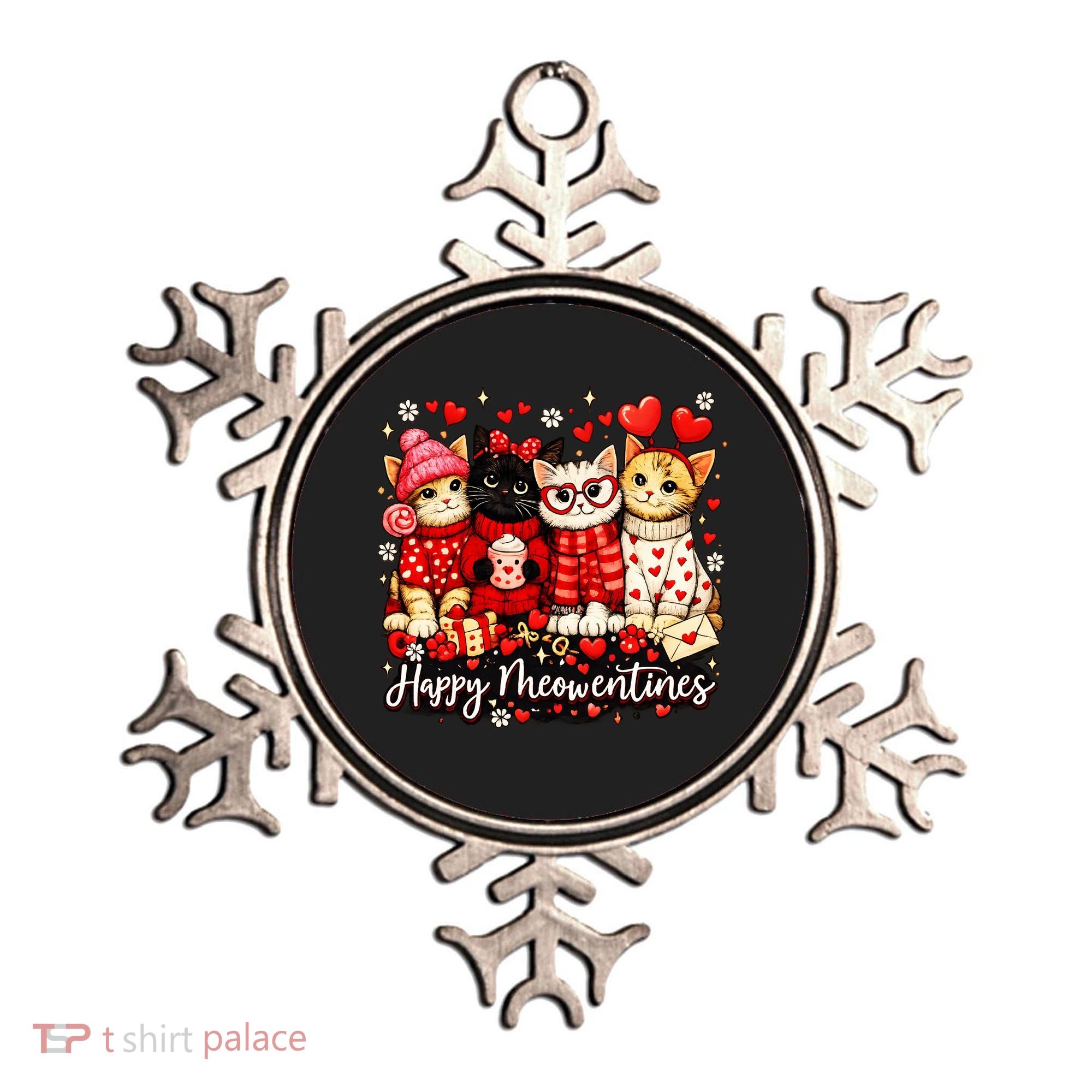 Happy Meowentines Cute Valentine Cat Lovers Ornament
