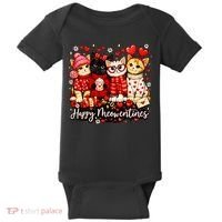 Happy Meowentines Cute Valentine Cat Lovers Baby Bodysuit thumb 0