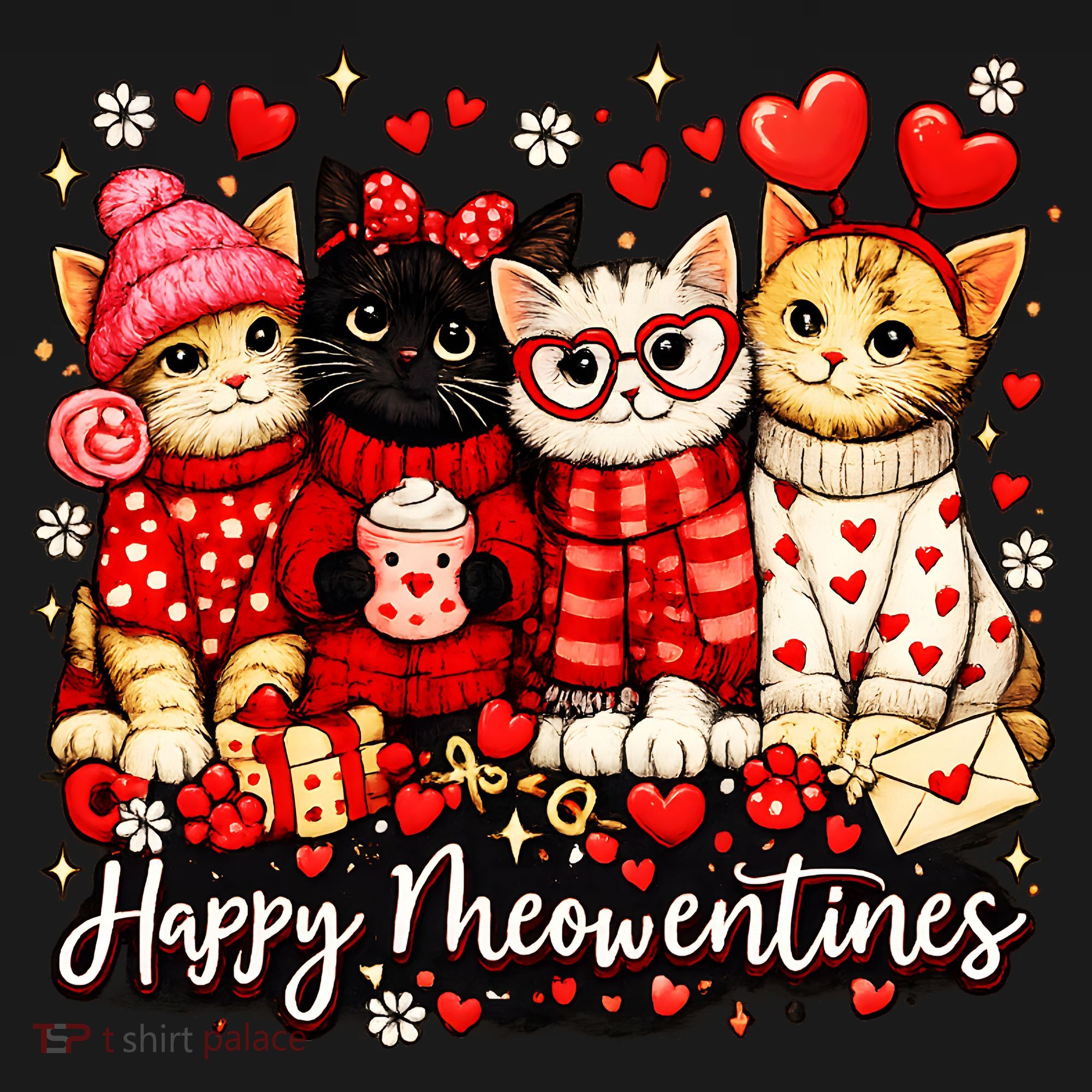 Happy Meowentines Cute Valentine Cat Lovers Baby Bodysuit