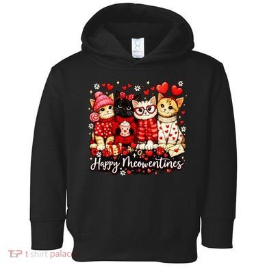 Happy Meowentines Cute Valentine Cat Lovers Toddler Hoodie