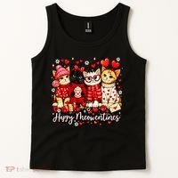 Happy Meowentines Cute Valentine Cat Lovers Tank Top thumb 2