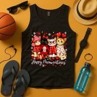 Happy Meowentines Cute Valentine Cat Lovers Tank Top thumb 4
