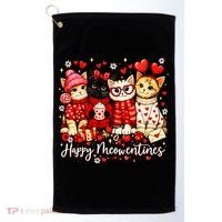 Happy Meowentines Cute Valentine Cat Lovers Golf Towel thumb 0