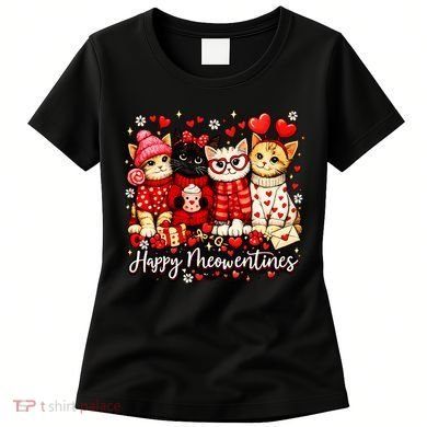 Happy Meowentines Cute Valentine Cat Lovers Women's T-Shirt