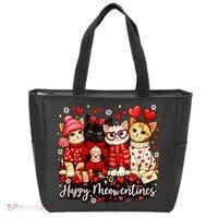 Happy Meowentines Cute Valentine Cat Lovers Tote Bag thumb 0
