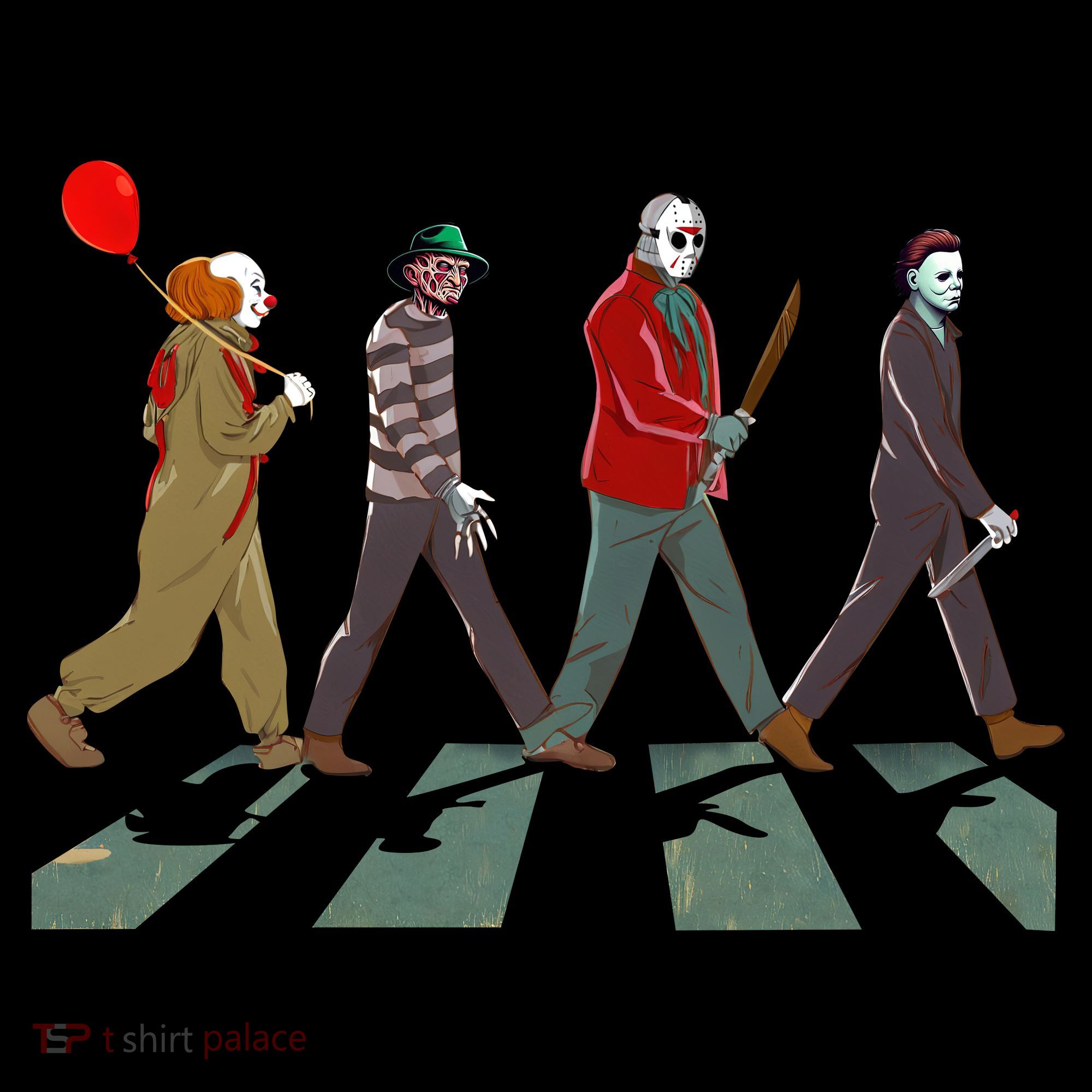 Horror Movie Characters Walking Road Friends Halloween Pennywise Coffee Mug