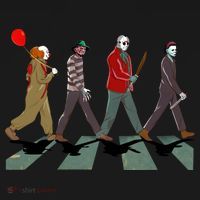 Horror Movie Characters Walking Road Friends Halloween Pennywise Pajama Set thumb 2
