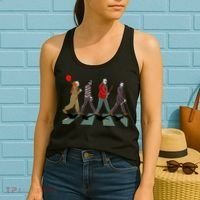 Horror Movie Characters Walking Road Friends Halloween Pennywise Women's Tank Top thumb 2