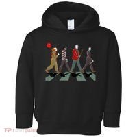 Horror Movie Characters Walking Road Friends Halloween Pennywise Toddler Hoodie thumb 0