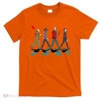 Horror Movie Characters Walking Road Friends Halloween Pennywise T-Shirt thumb 0