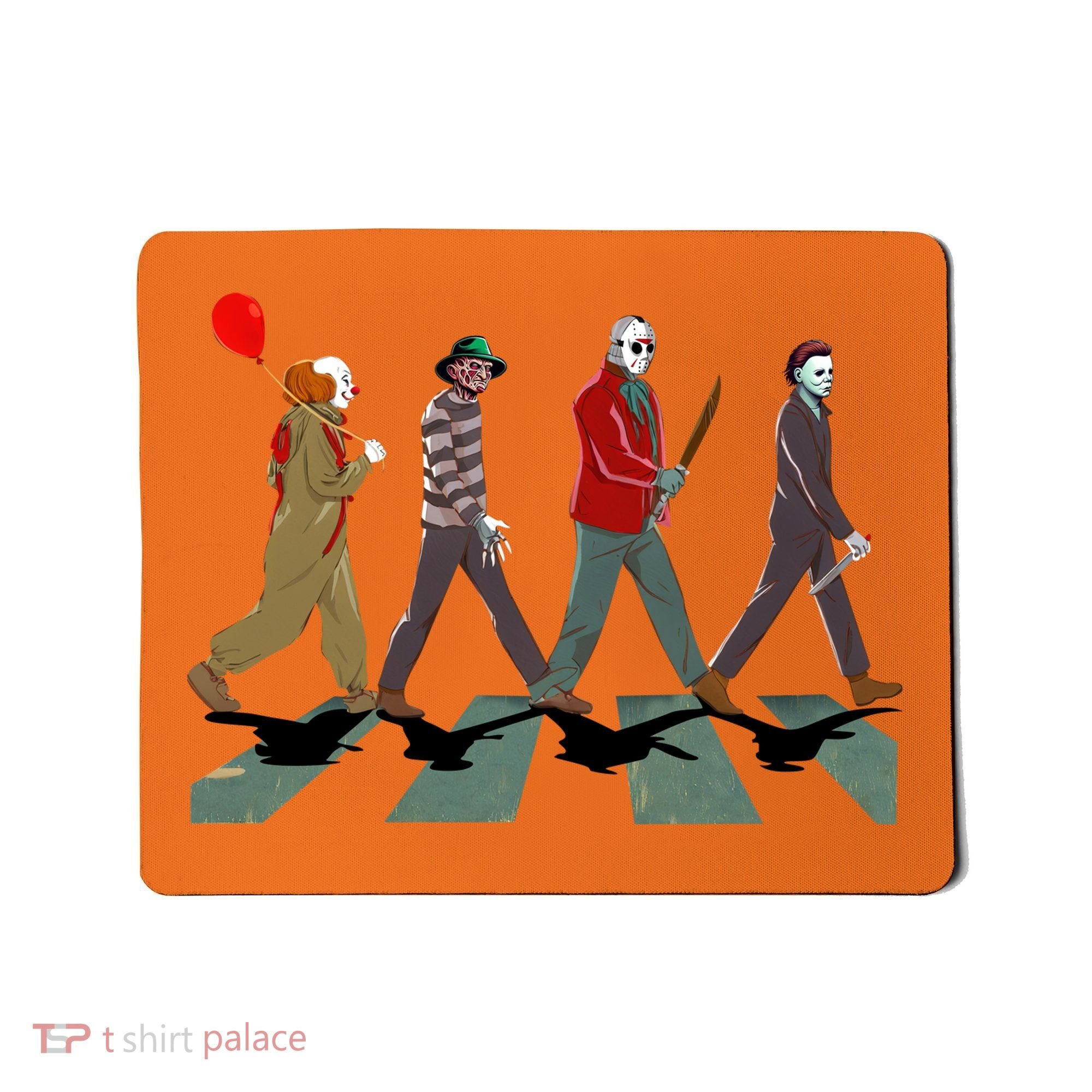 Horror Movie Characters Walking Road Friends Halloween Pennywise Mousepad