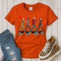 Horror Movie Characters Walking Road Friends Halloween Pennywise Women's T-Shirt thumb 3