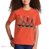 Horror Movie Characters Walking Road Friends Halloween Pennywise Kids T-Shirt thumb 2