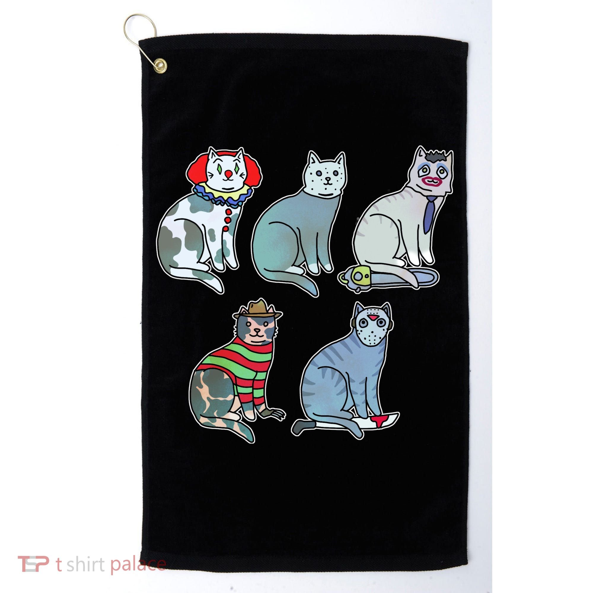 Horror Movie Cats Golf Towel
