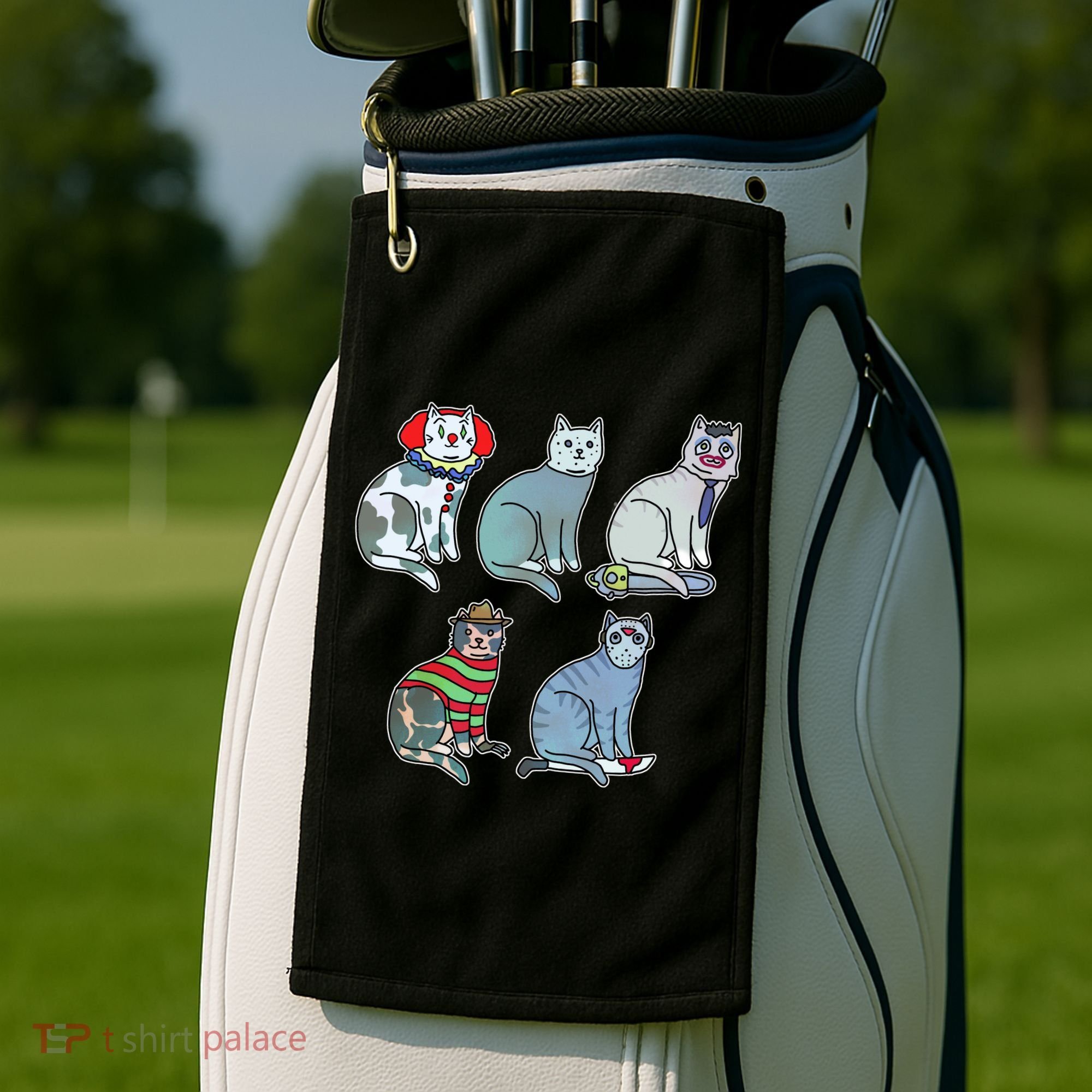 Horror Movie Cats Golf Towel