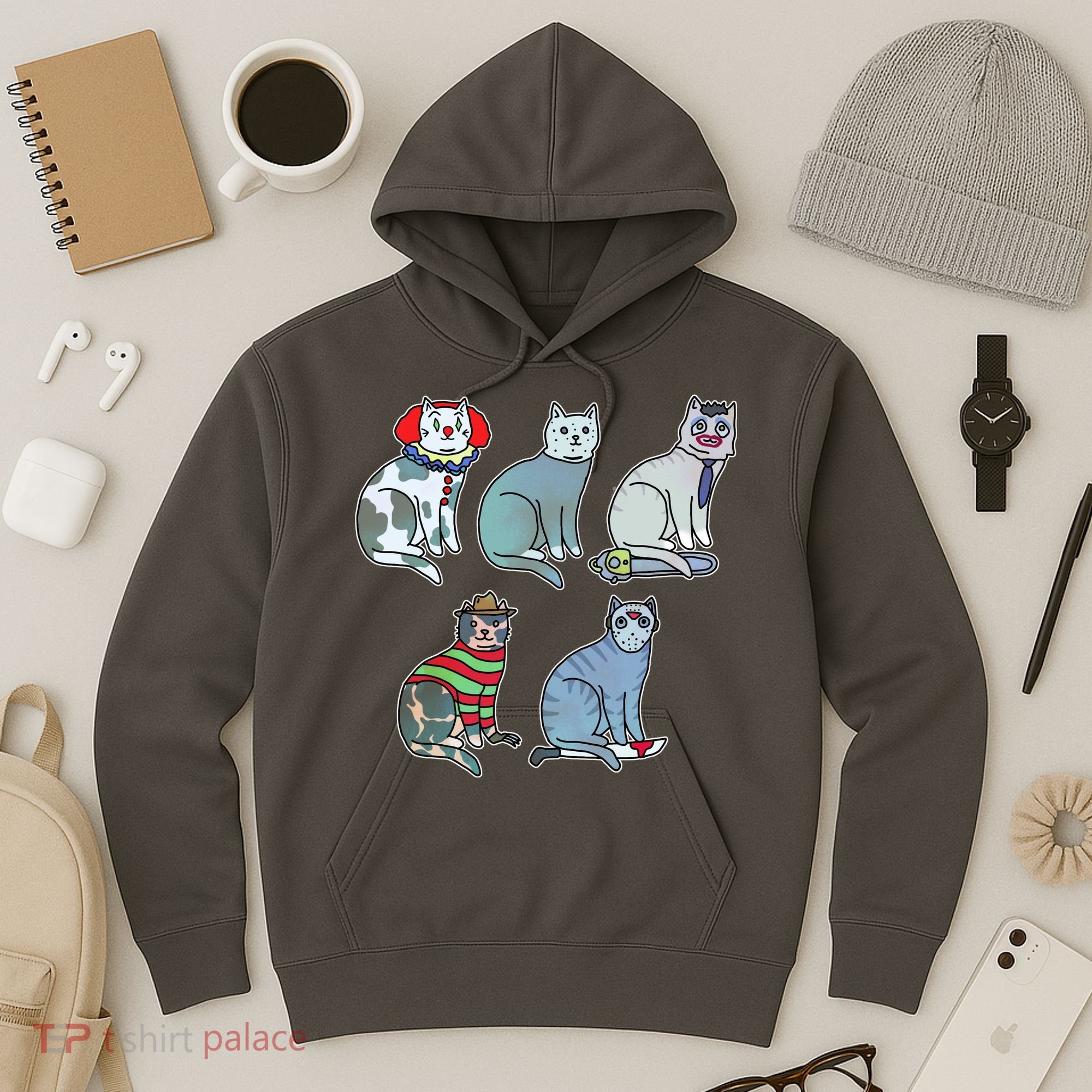 Horror Movie Cats Hoodie