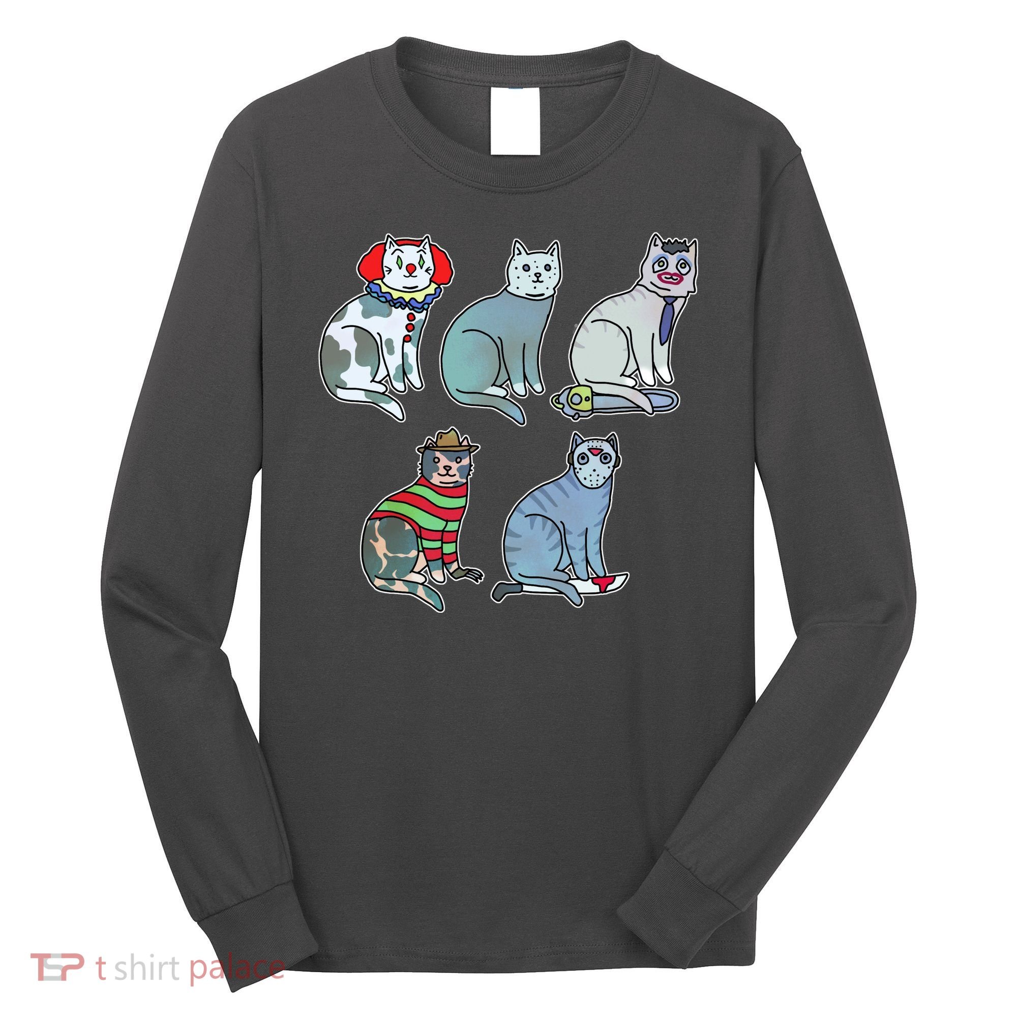 Horror Movie Cats Long Sleeve Shirt