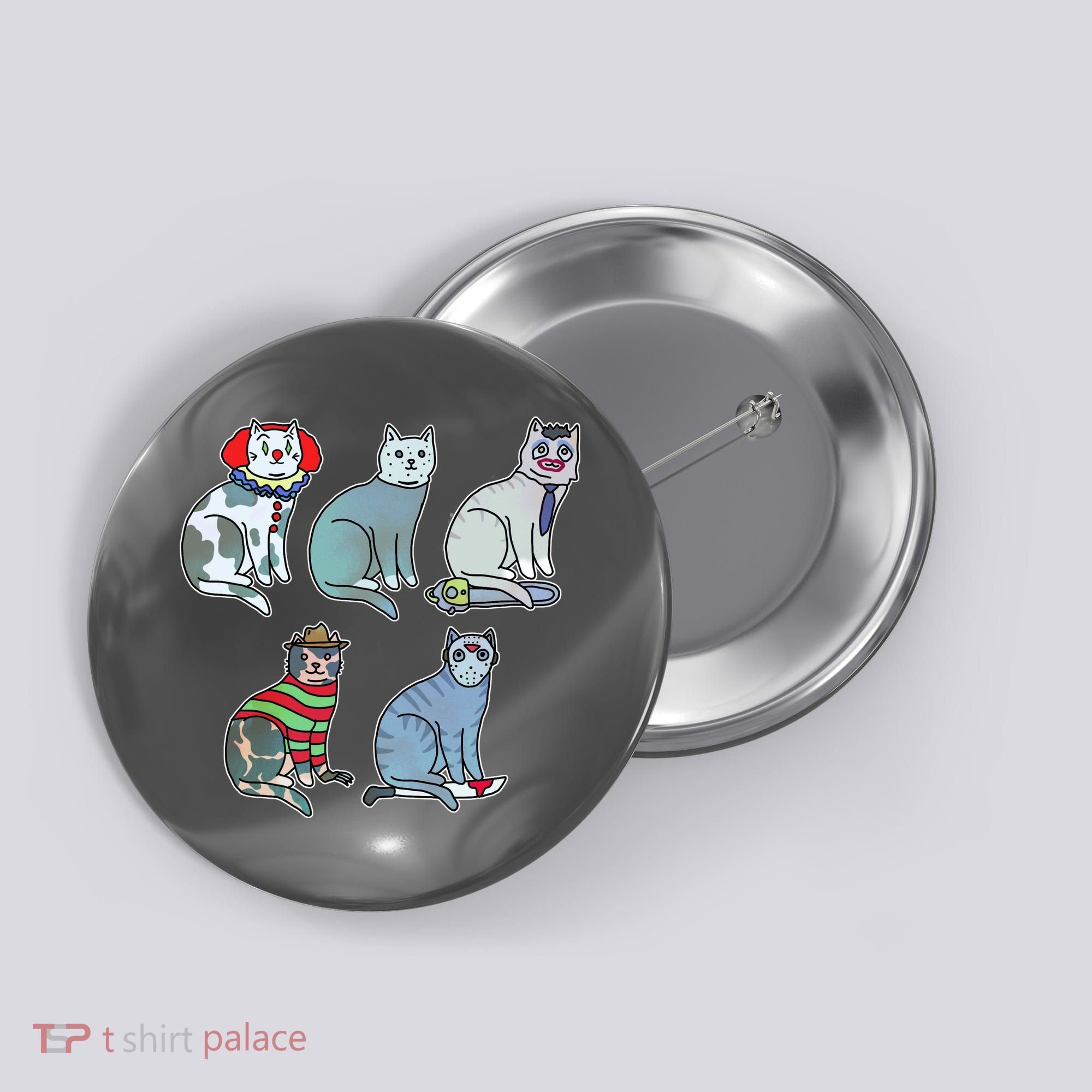 Horror Movie Cats Button