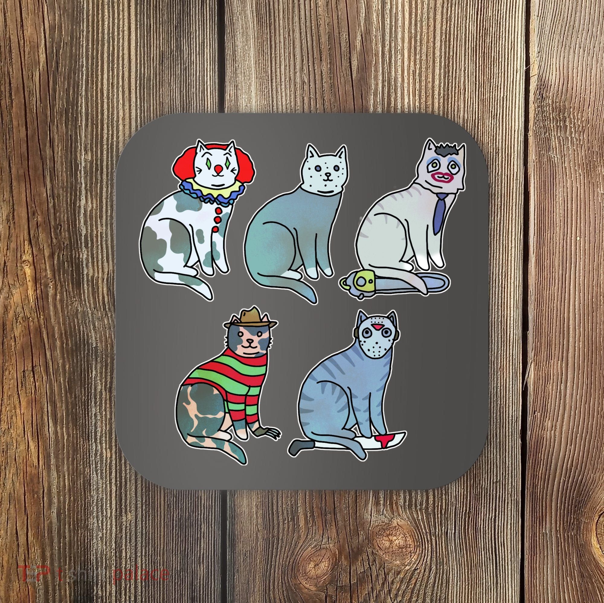 Horror Movie Cats Coaster