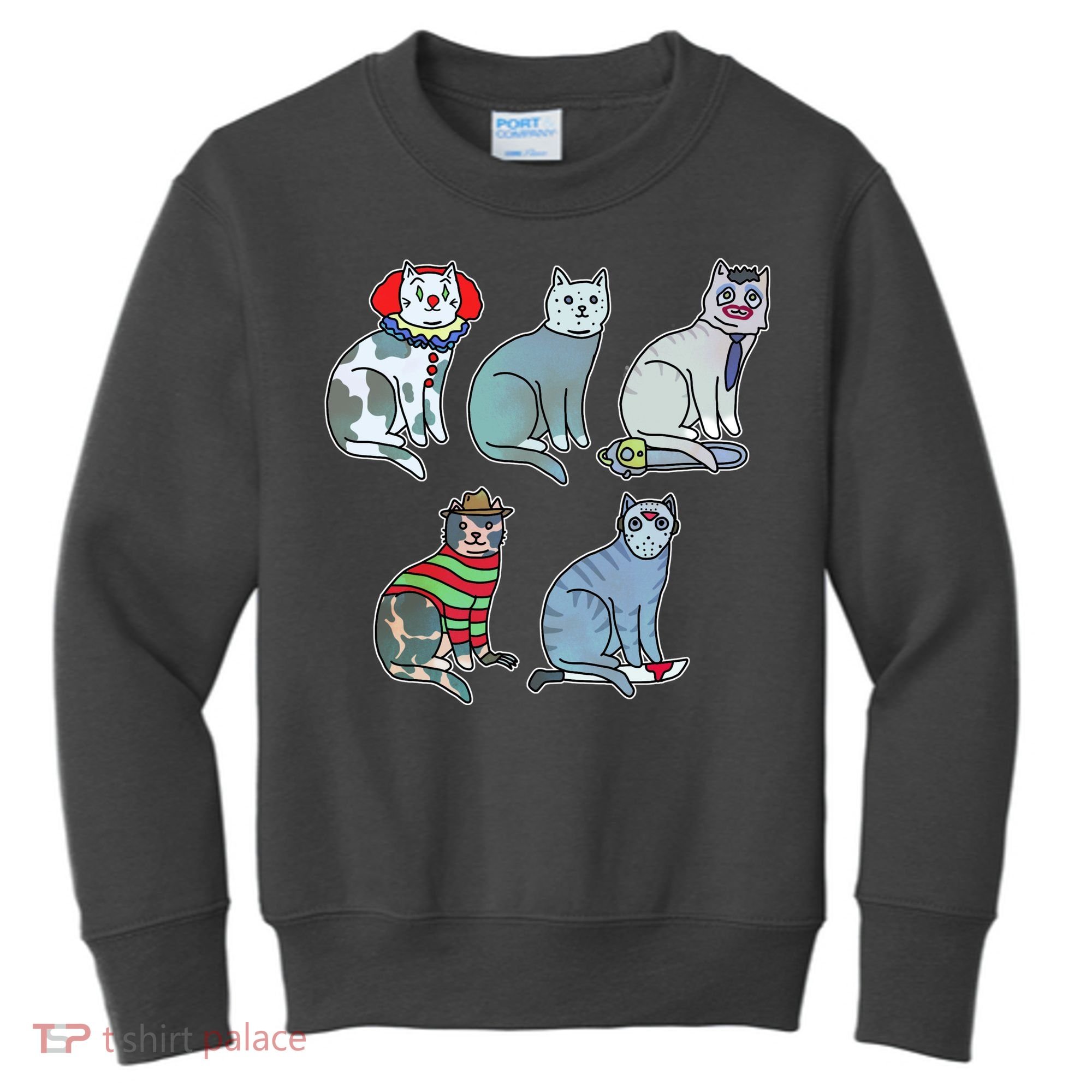 Horror Movie Cats Kids Sweatshirt