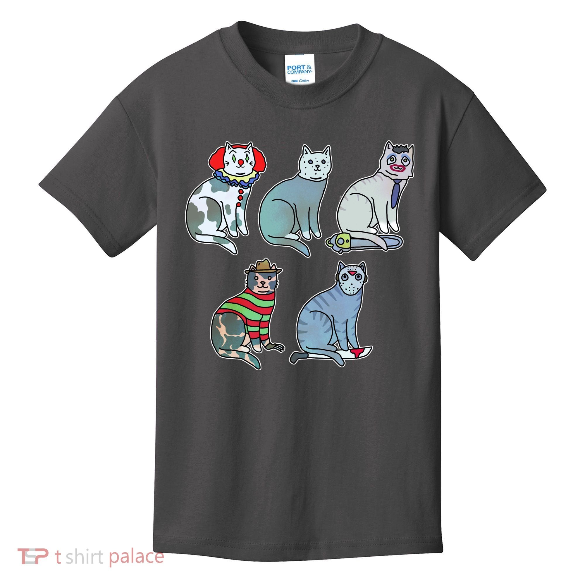 Horror Movie Cats Kids T-Shirt