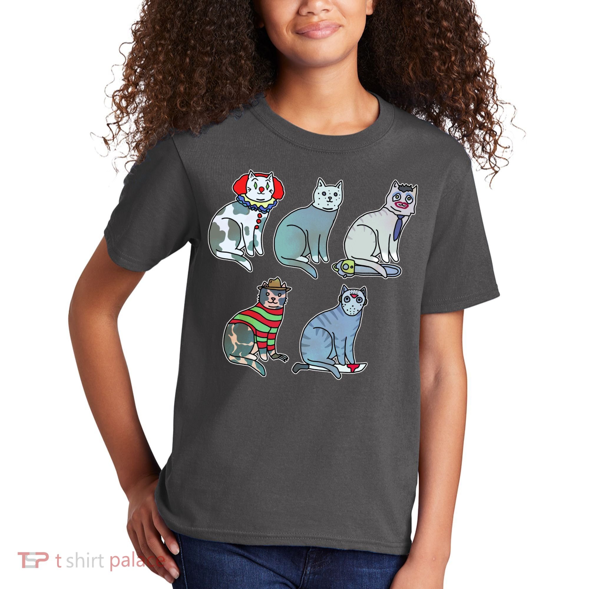 Horror Movie Cats Kids T-Shirt