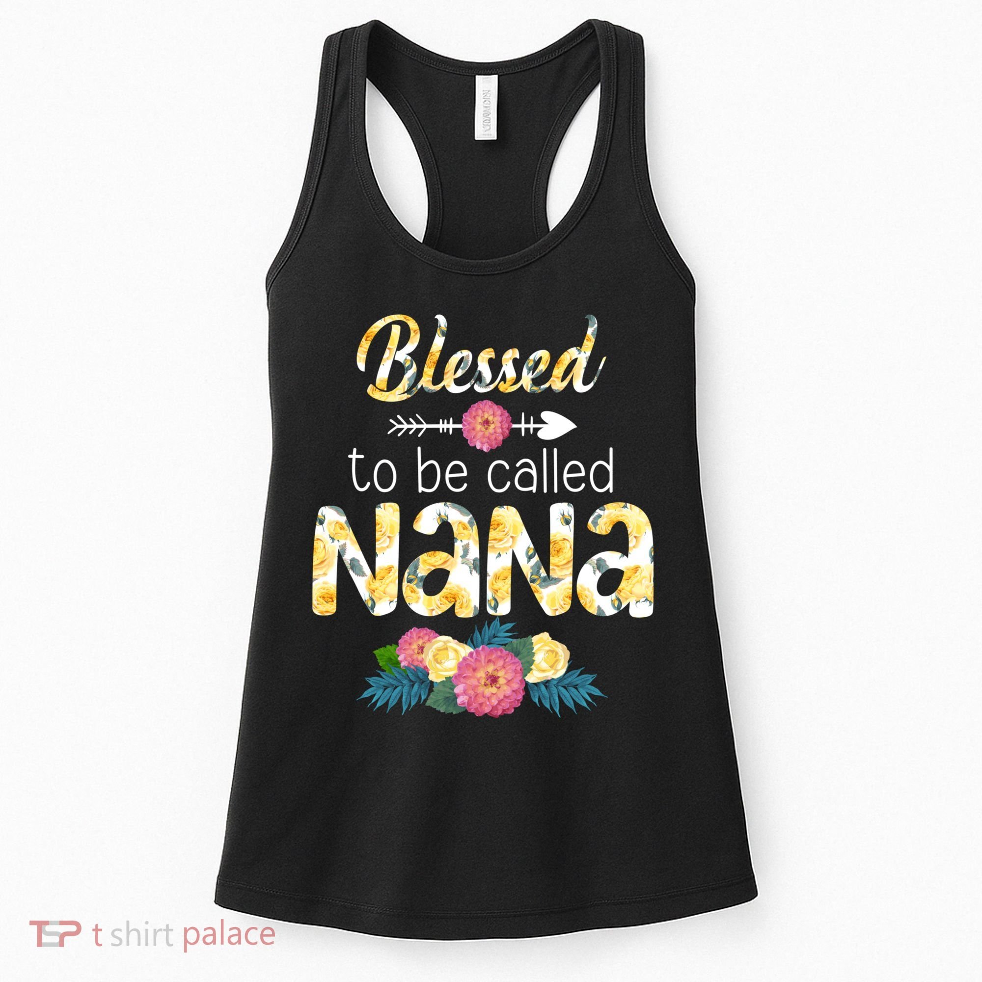 Happy MotherS Day Blessed To Be Called Nana Flower Women Women's Tank Top
